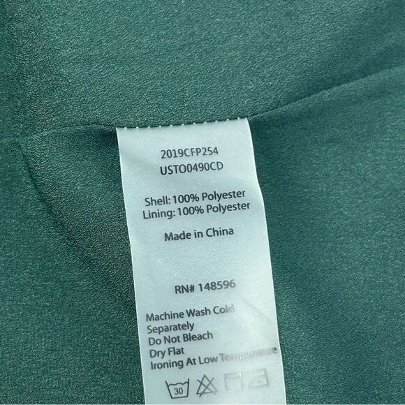 UNIVERSAL STANDARD Green Swiss Dot Short Sleeve Blouse Top Sz S - Picture 5 of 9